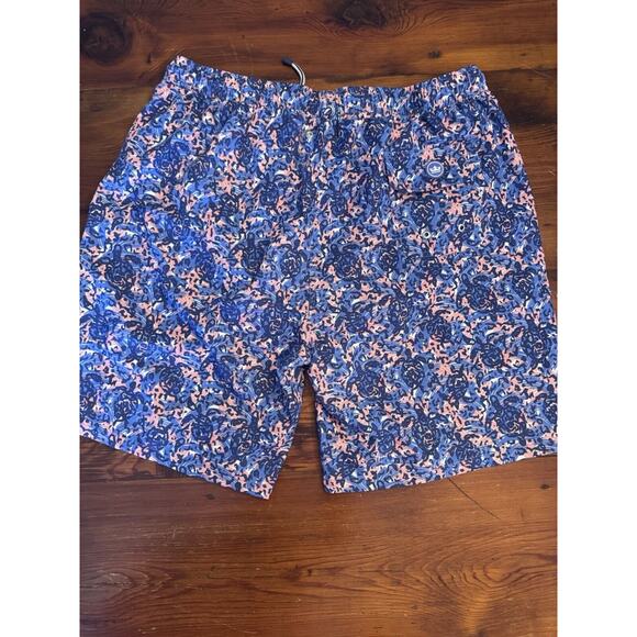 Peter Millar Men's Blue Turtle Tide Graphic Print 8" Swim Trunks Drawstring XL - Picture 9 of 15